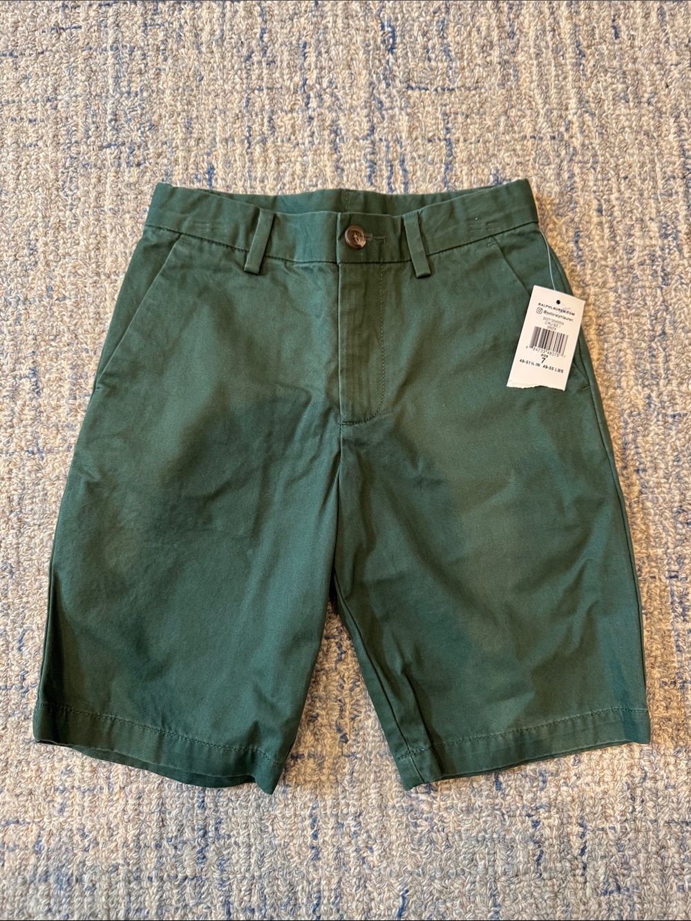 Boys polo Ralph lauren green shorts size 7 nwt